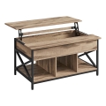 Mesa de centro NYRO com tampo elevatório, castanho/preto