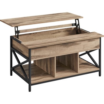 Mesa de centro NYRO com tampo elevatório, castanho/preto