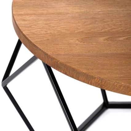 Mesa de centro OAKLOFT 40x70 cm preto/carvalho