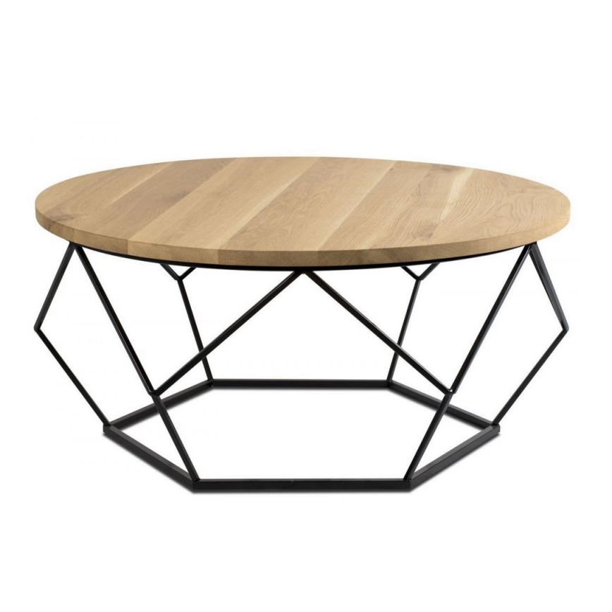 Mesa de centro OAKLOFT 41,5x90 cm preto/carvalho