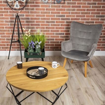 Mesa de centro OAKLOFT 41,5x90 cm preto/carvalho