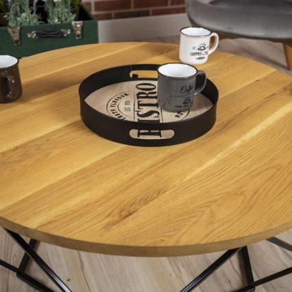 Mesa de centro OAKLOFT 41,5x90 cm preto/carvalho