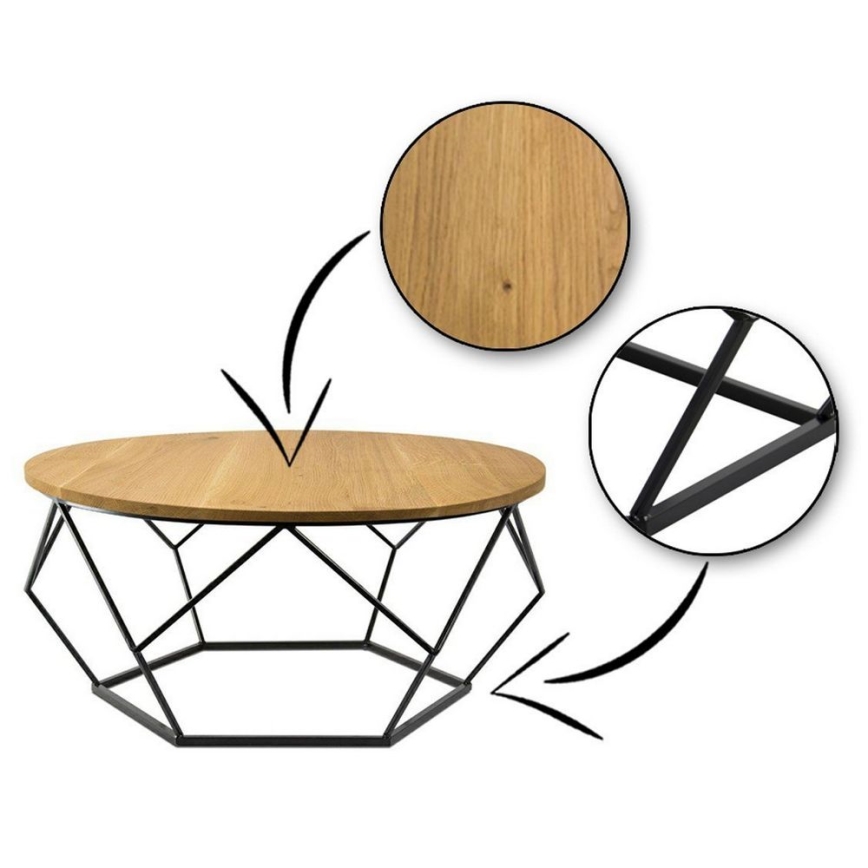 Mesa de centro OAKLOFT 41,5x90 cm preto/carvalho