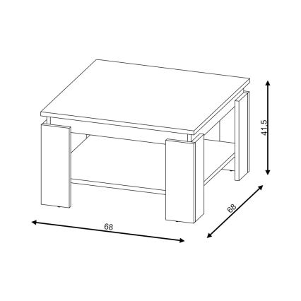 Mesa de centro OLAF carvalho artisan/antracite