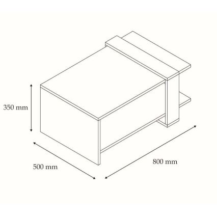 Mesa de centro OVA 35x80 cm castanho/antracite
