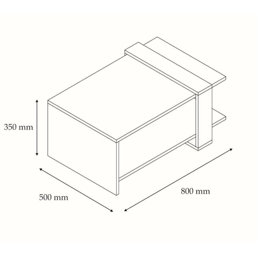 Mesa de centro OVA 35x80 cm castanho/antracite
