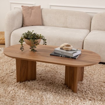 Mesa de centro OVAL 60x120 cm castanho