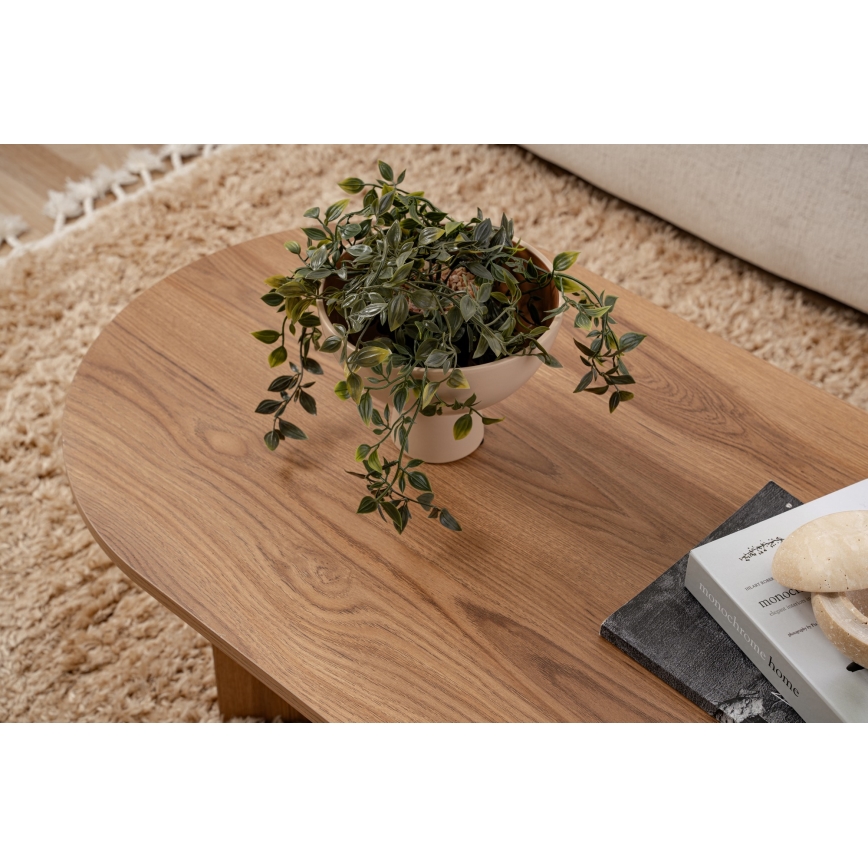 Mesa de centro OVAL 60x120 cm castanho