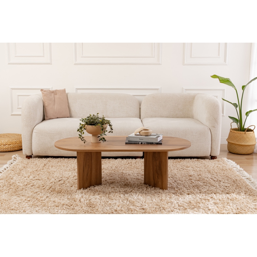 Mesa de centro OVAL 60x120 cm castanho