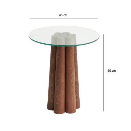Mesa de centro PIANETA 50x45 cm pinho/transparente