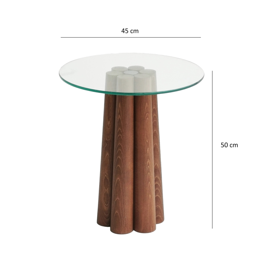 Mesa de centro PIANETA 50x45 cm pinho/transparente