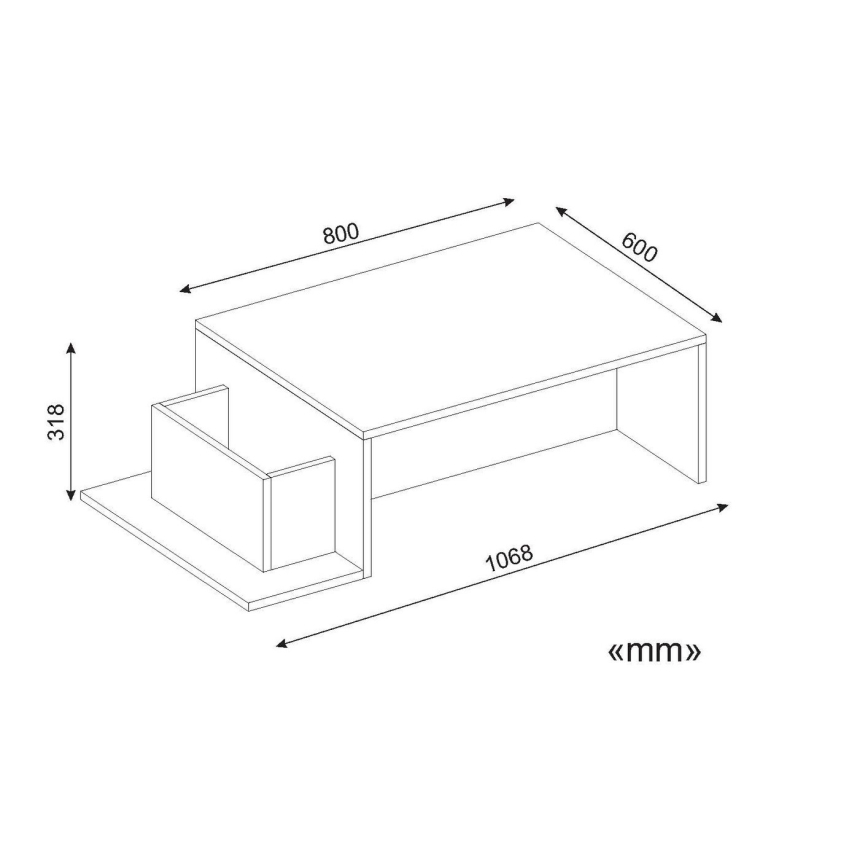 Mesa de centro POT 32x107 cm branco