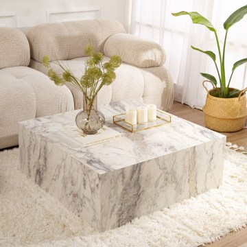 Mesa de centro PRIZMA 35x90 cm decoração em mármore