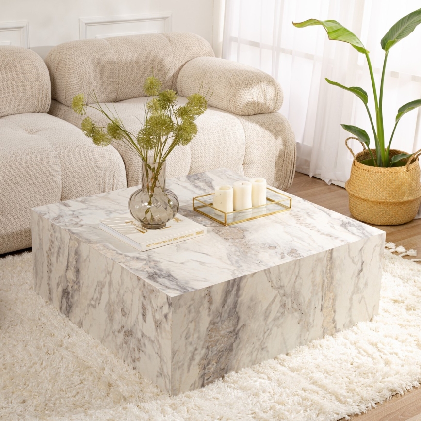 Mesa de centro PRIZMA 35x90 cm decoração em mármore
