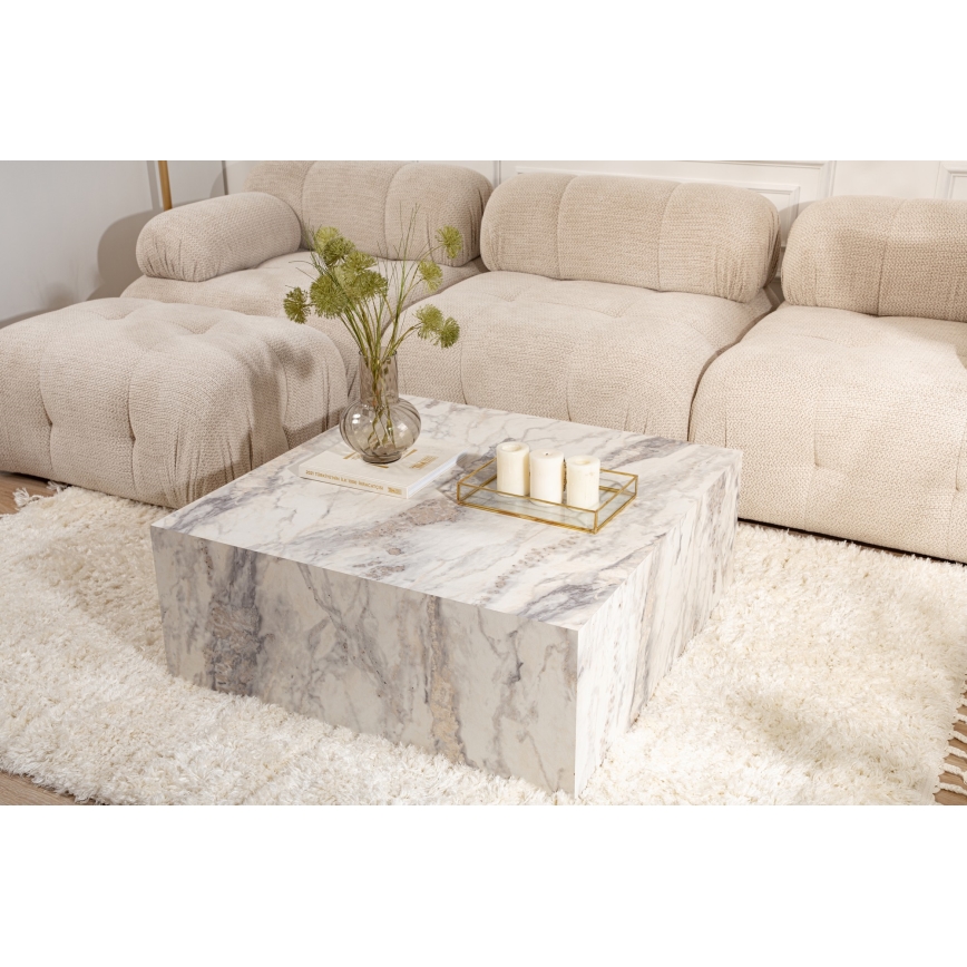 Mesa de centro PRIZMA 35x90 cm decoração em mármore