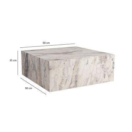 Mesa de centro PRIZMA 35x90 cm decoração em mármore