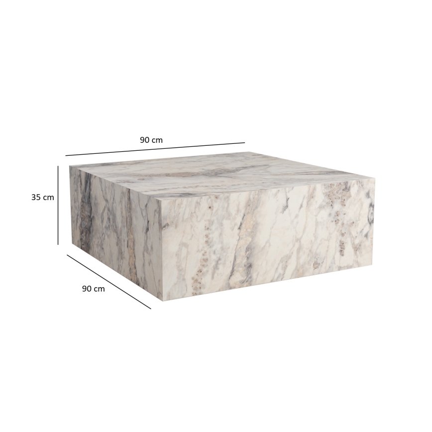 Mesa de centro PRIZMA 35x90 cm decoração em mármore