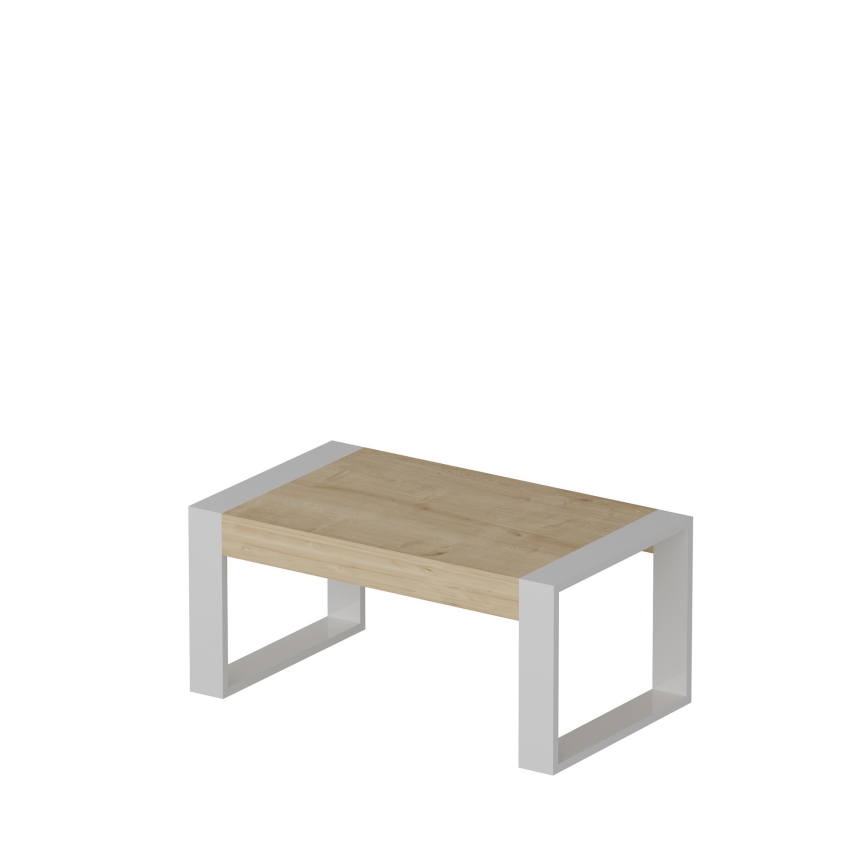 Mesa de centro RETRO 40x90 cm branco/ bege