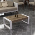 Mesa de centro RETRO 40x90 cm branco/castanho