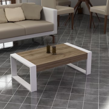 Mesa de centro RETRO 40x90 cm branco/castanho