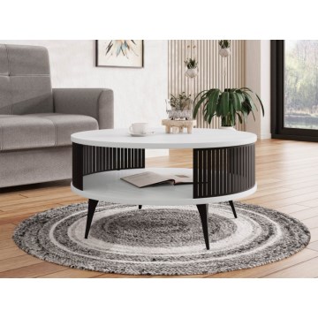 Mesa de centro ROENNI 44x75 cm preto/branco