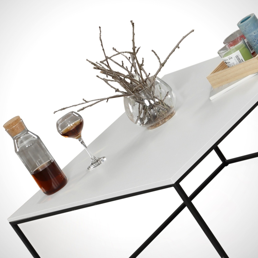 Mesa de centro ROYAL 43x75 cm preto/branco