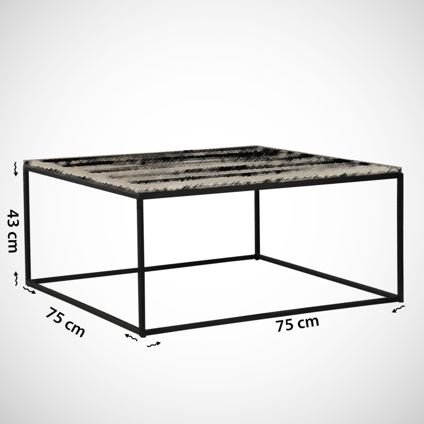 Mesa de centro ROYAL 43x75 cm preto