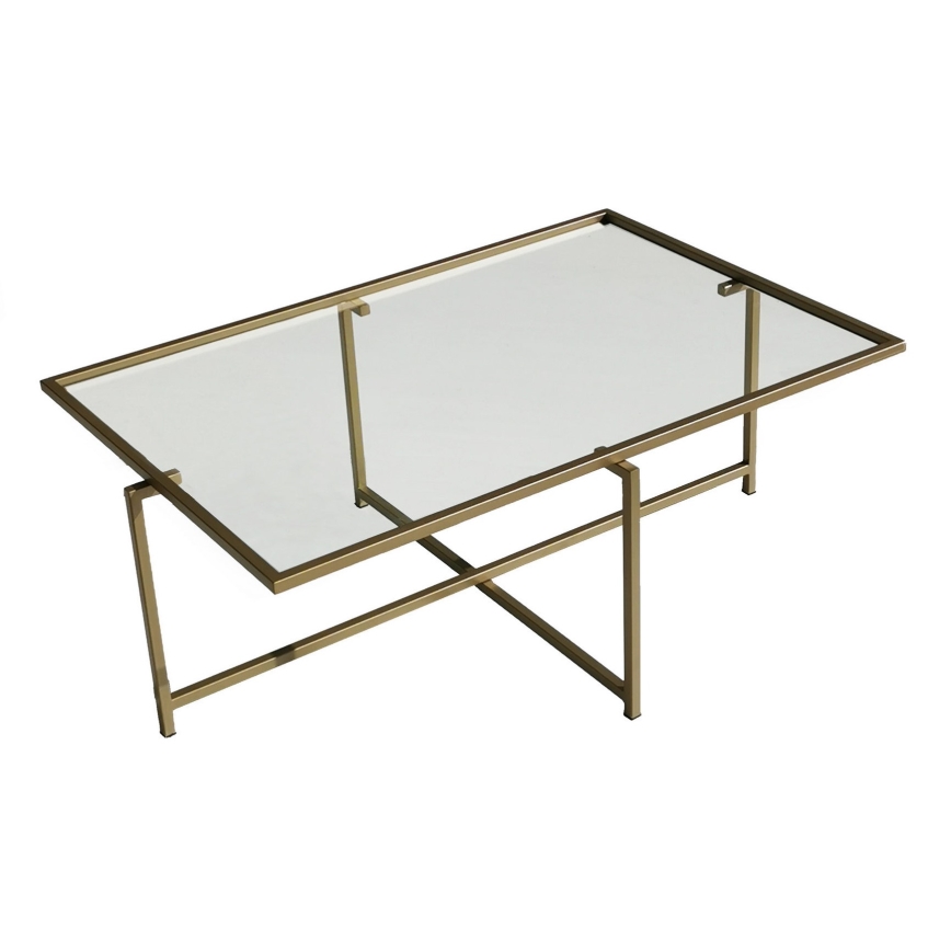 Mesa de centro SOL 35x94 cm dourada/transparente