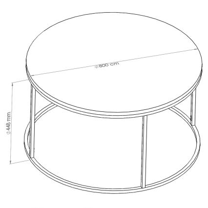 Mesa de centro STARTIS 80x45 cm preto
