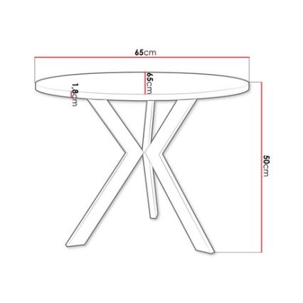 Mesa de centro STK 50x65 cm preto/branco