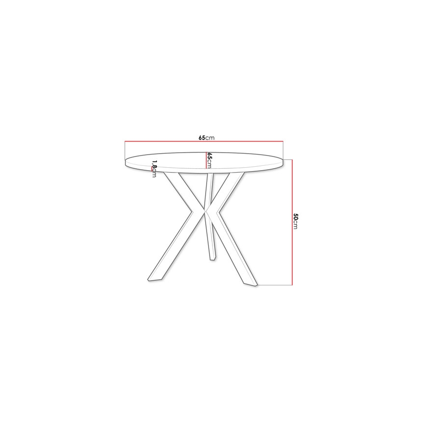 Mesa de centro STK 50x65 cm preto/branco