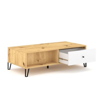 Mesa de centro SULA carvalho artisan/branco