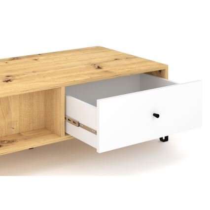 Mesa de centro SULA carvalho artisan/branco