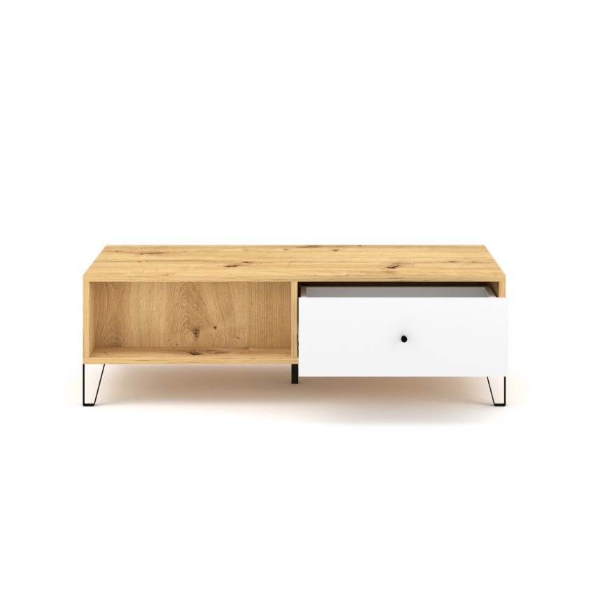 Mesa de centro SULA carvalho artisan/branco