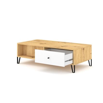 Mesa de centro SULA carvalho artisan/branco