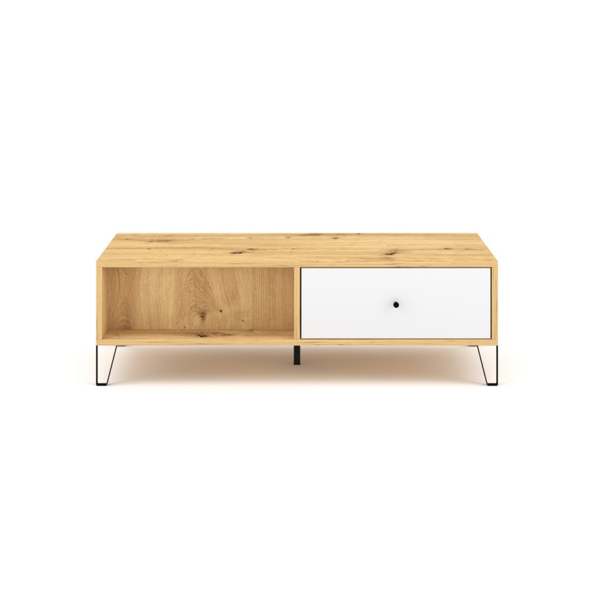 Mesa de centro SULA carvalho artisan/branco
