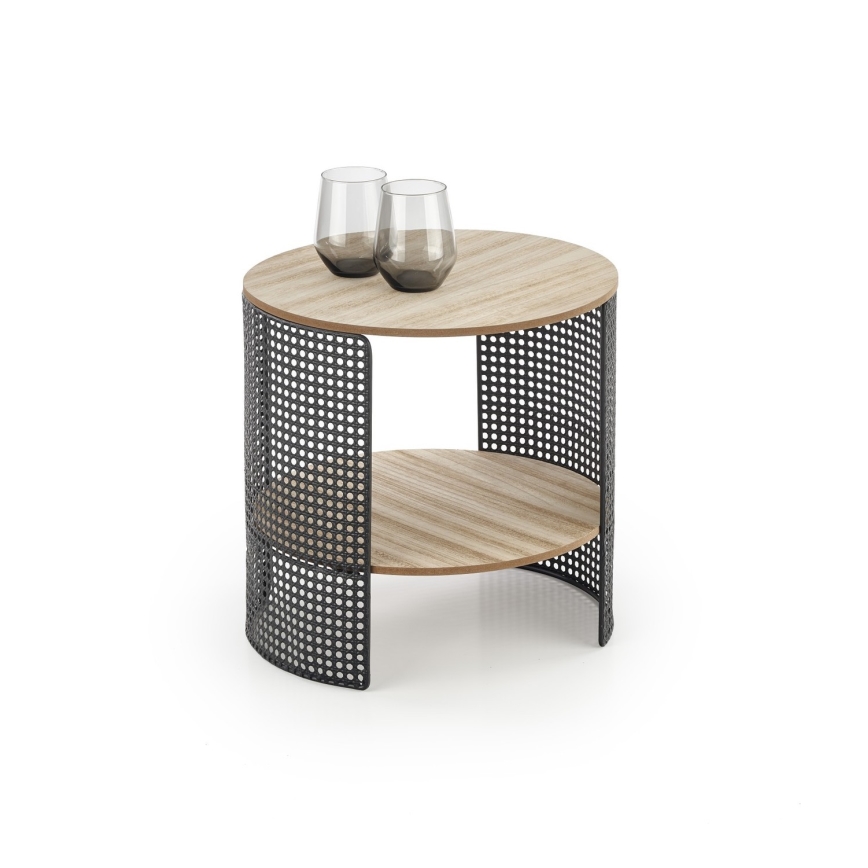 Mesa de centro TRAFICA 41x41 cm preto/bege