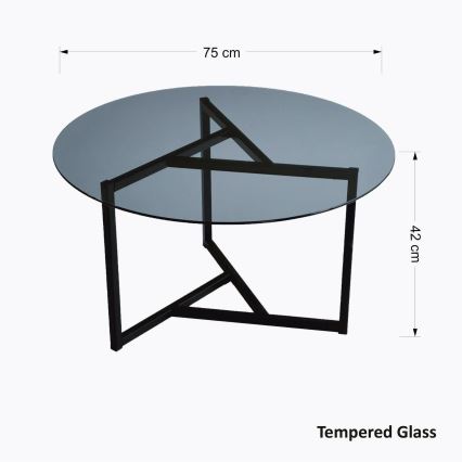 Mesa de centro TRIO 42x75 cm preto