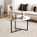 Mesa de centro TRIO 42x75 cm transparente/preto