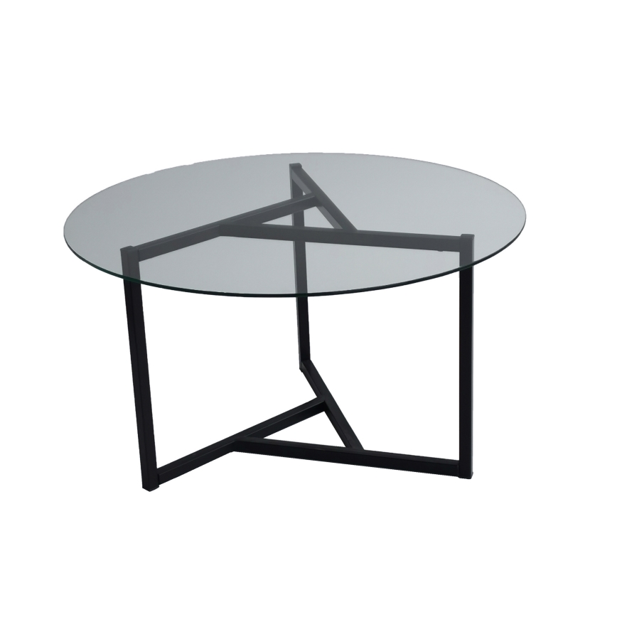 Mesa de centro TRIO 42x75 cm transparente/preto