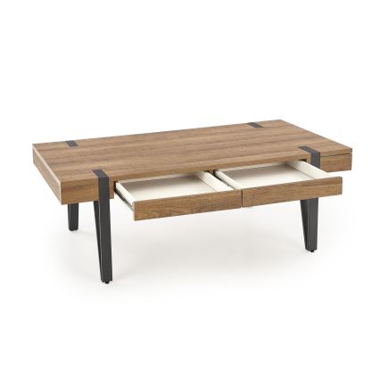 Mesa de centro TULUZA 41x120 cm dourado nogueira/preto