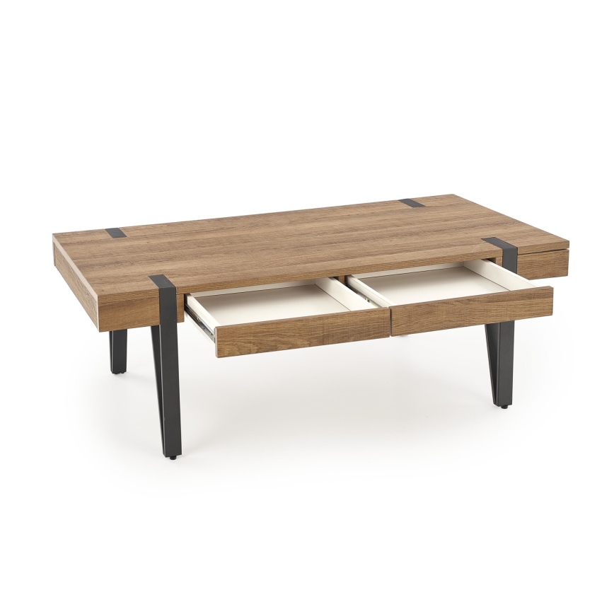 Mesa de centro TULUZA 41x120 cm dourado nogueira/preto