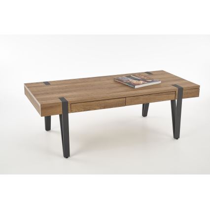 Mesa de centro TULUZA 41x120 cm dourado nogueira/preto
