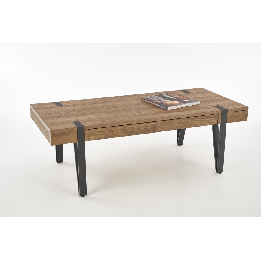 Mesa de centro TULUZA 41x120 cm dourado nogueira/preto