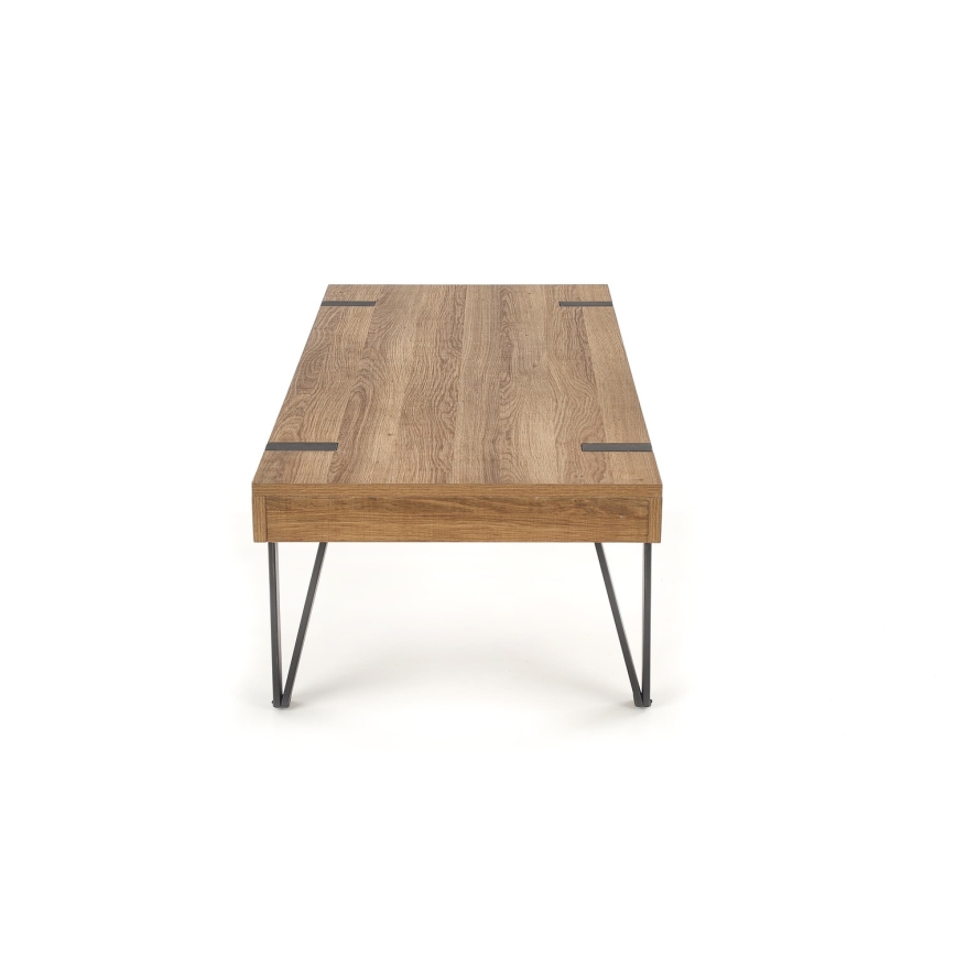 Mesa de centro TULUZA 41x120 cm dourado nogueira/preto
