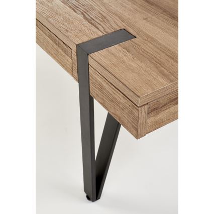 Mesa de centro TULUZA 41x120 cm dourado nogueira/preto