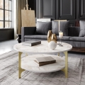 Mesa de centro VERSY 37x90 cm branco/dourado