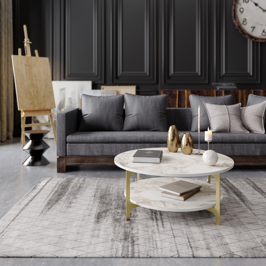 Mesa de centro VERSY 37x90 cm branco/dourado