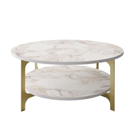 Mesa de centro VERSY 37x90 cm branco/dourado