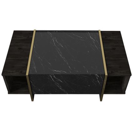 Mesa de centro VEYRON 37,3x103,8 cm preto/ouro